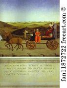 Batista Sforza Art Print - Allegorical Triumph Of Federico Da Mantefeltro. Reverse Of Portraits Of Batista Sforza