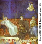 Allegory Art Print - Allegory Of Good Government. Detail