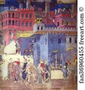 Government Art Print - Allegory Of Good Government. Detail