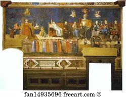Faith Art Print - Allegory Of Good Government. Top Right: Allegorical Personifications Of Faith, Charity And Hope. Left: Peace, Fortitude, Prudence. Middle: Good Government. Right: Magnanimity, Temperance, Justice