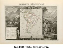 America Art Print - Amérique Méridionale