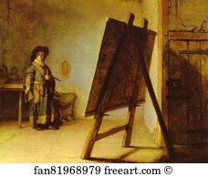 His Art Print - An Artist In His Studio