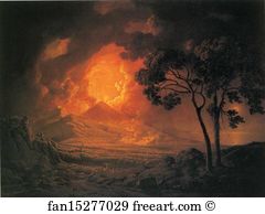 Vesuvius Art Print - An Eruption Of Mount Vesuvius, With The Procession Of St. Januarius's Head