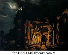 An Iron Forge Art Print - An Iron Forge Viewed From Without
