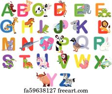 Free art print of Vector alphabet with animals. The complete children's ...