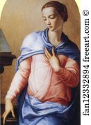 Palazzo Vecchio Art Print - Annunciation (Right Panel). Detail