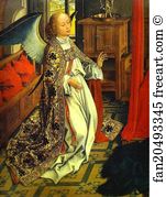 Detail Of The Central Panel Art Print - Annunciation Triptych. Detail Of The Central Panel