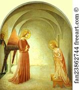 C 1441 Fresco Art Print - Annunciation