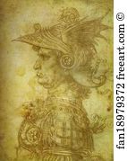 Warrior Art Print - Antique Warrior