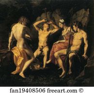 Tramsferred Art Print - Apollo And Marsyas. Detail