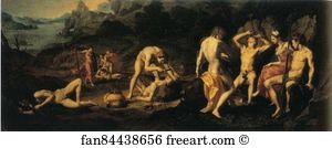 Transferred To Canvas The Hermitage Art Print - Apollo And Marsyas