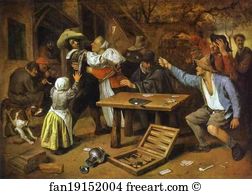 119 Art Print - Argument Over A Card Game