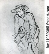 Bicycle Art Print - Aristide Bruant On His Bicycle