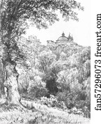 Pencil Art Print - Arricia Near Rome