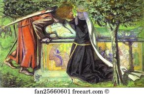 Dante Gabriel Rossetti Art Print - Arthur's Tomb: The Last Meeting Of Lancelot And Guinevere