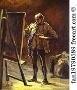 Ma Art Print - Artist In Front Of His Canvas