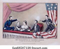 Abraham Art Print - Assassination Of Abraham Lincoln, 1865