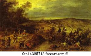 Oil On Wood Museo Del Prado Art Print - Assault On A Convay
