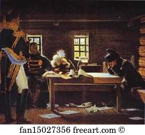 1887 1895 Oil On Canvas Historical Museum Art Print - At Gorodnia. "breakthrough Or Withdraw? "