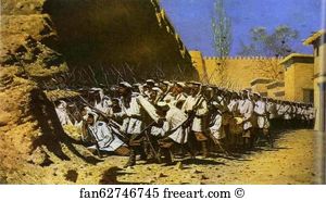 1871 Oil On Canvas The Tretyakov Gallery Art Print - At The Fortress Walls. "let Them Enter! "