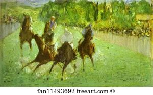 1875 Oil On Canvas National Gallery Of Art Art Print - At The Races