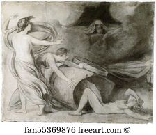Black Chalk On Six Sheets Of Laid Paper Art Print - Atossa's Dream