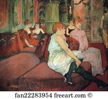 Salon Art Print - Au Salon De La Rue Des Moulins / In The Salon At The Rue Des Moulins