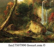 1827 Art Print - Autumn Landscape (Mount Chocorua). Detail