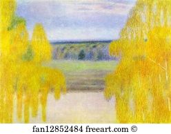 1905 Pastel The Tretyakov Gallery Art Print - Autumn Song