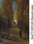 Poplars Art Print - Avenue Of Poplars In Autumn