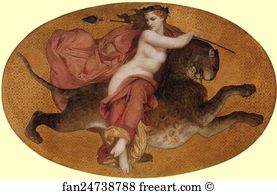 Bacchante Art Print - Bacchante On A Panther