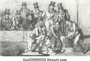 Badger Art Print - Badger Baiting, London, Circa 1824