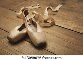 Free art print of Pair of Ballet Shoes on Wooden Floor. Pair of ballet ...
