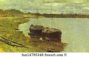 Nizhniy Novgorod Art Print - Barges. The Volga