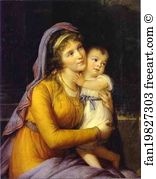 Baroness Art Print - Baroness Anna Sergeevna Stroganova And Her Son Sergey
