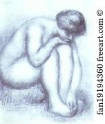 Dry Art Print - Bather Drying Herself