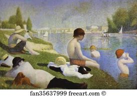 London Art Print - Bathers At Asnières