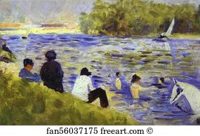 C 1883 84 Private Collection Art Print - Bathers (Study For Bathers At Asnières)