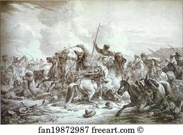 Alexander Art Print - Battle Of Cossaks With Kirgizes