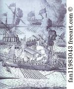 1715 Etching Art Print - Battle Of Gangut, June 27, 1714. Detail