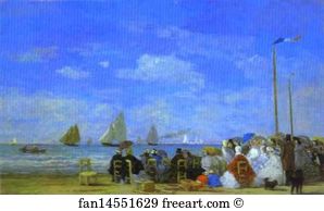 1863 Oil On Canvas The National Gallery Of Art Art Print - Beach Scene, Trouville
