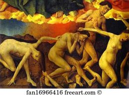 Souls Art Print - Beaune Altarpiece. Damned Souls. Detail Of The Interior Part