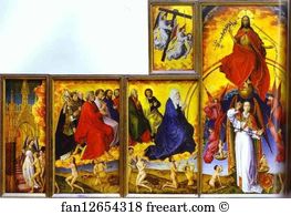 Beaune Altarpiece Art Print - Beaune Altarpiece, Interior Showing The Last Judgment