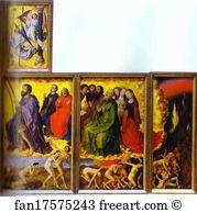 Beaune Altarpiece Art Print - Beaune Altarpiece, Interior Showing The Last Judgment