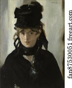 Berthe Morisot Art Print - Berthe Morisot With A Bouquet Of Violets