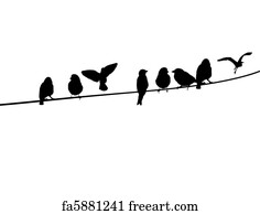 bird on a wire silhouette