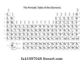 free art print of chemical elements from periodic table black and