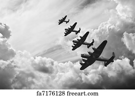 Military Art Print - Black And White Retro Image Of Batttle Of Britain Ww2 Airplanes