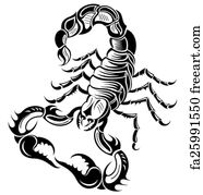 Free Art Print Of Black Silhouette Vector Scorpion Tattoo Ornate Exquisite Scorpion Image