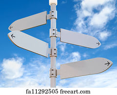 Free art print of Blank directional road signs Metal pointer. Blank ...